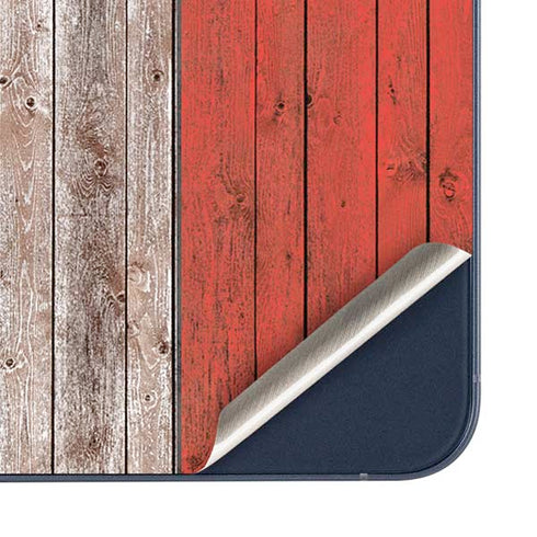 North Carolina Flag Dark Wood Galaxy A35 5G Skin